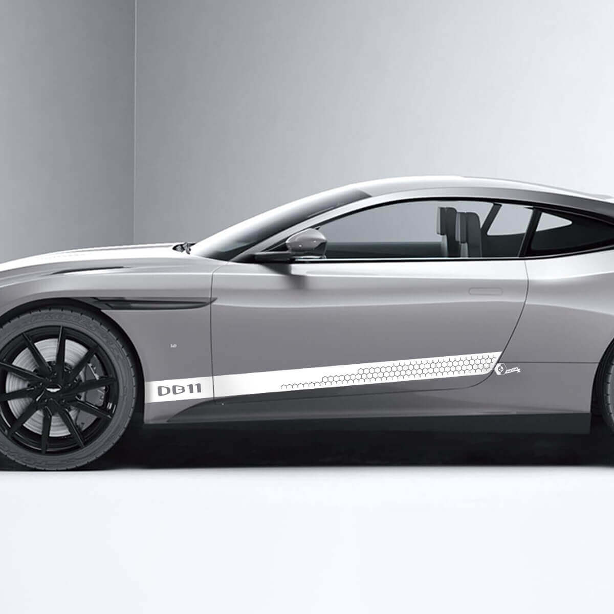 Décalcomanies en vinyle en nid d'abeille pour les portes latérales de l'Aston Martin DB11

