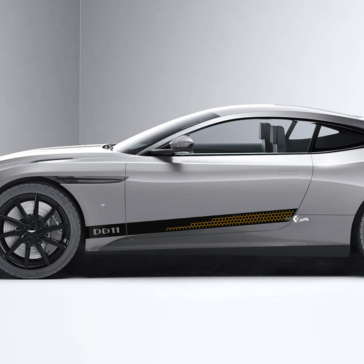 Autocollants latéraux en vinyle pour portes en nid d'abeille Aston Martin DB11, 2 couleurs
