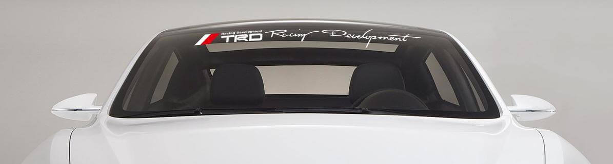Autocollant Vinyle Bannière Pare-brise TRD Style Racing Development pour Toyota