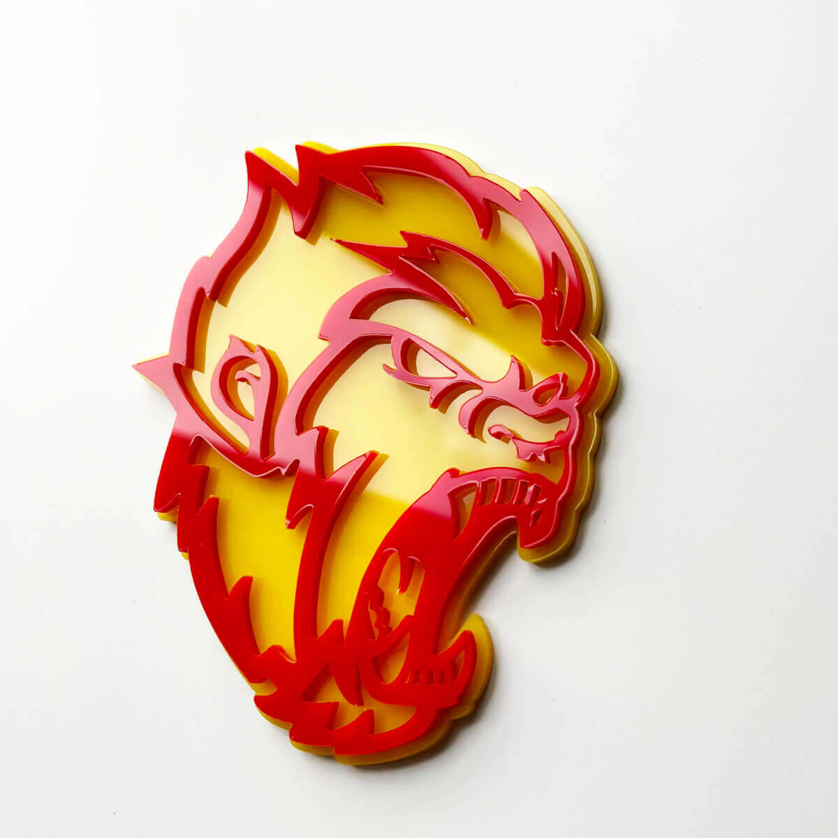 Angry Yeti Sasquatch Bigfoot 3D Fender Badges Emblème Jaune vs Rouge
