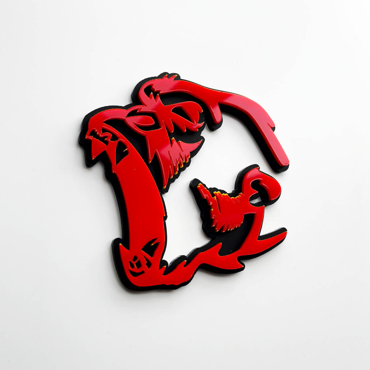 Gorilla Angry Badge 3D Badges Fender Emblème Rouge vs Noir
