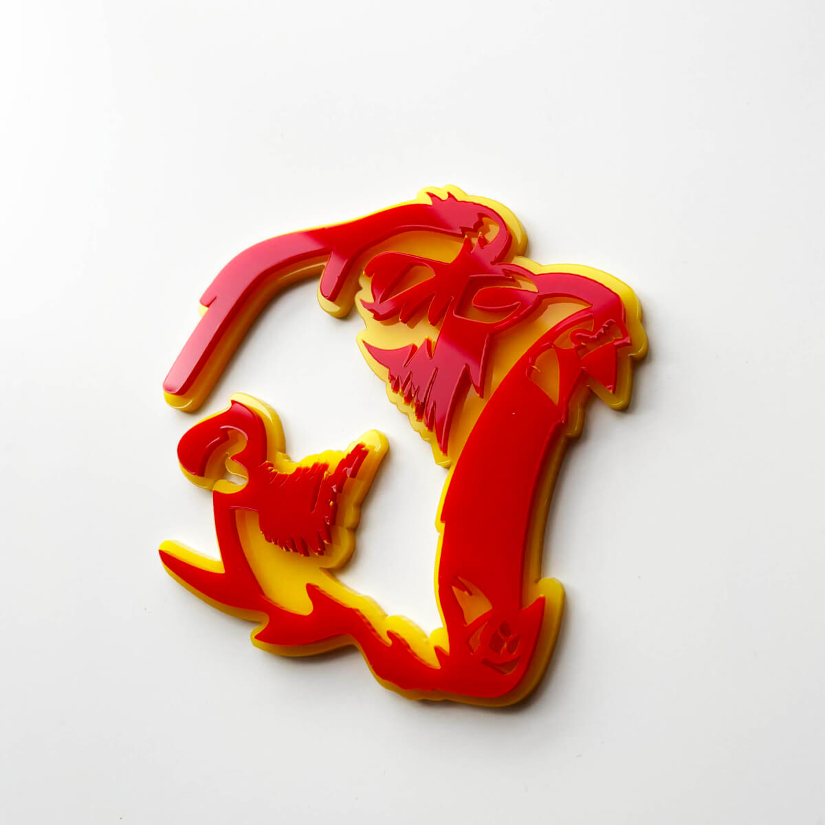 Gorilla Angry Badge 3D Badges Fender Emblème Rouge vs Jaune
