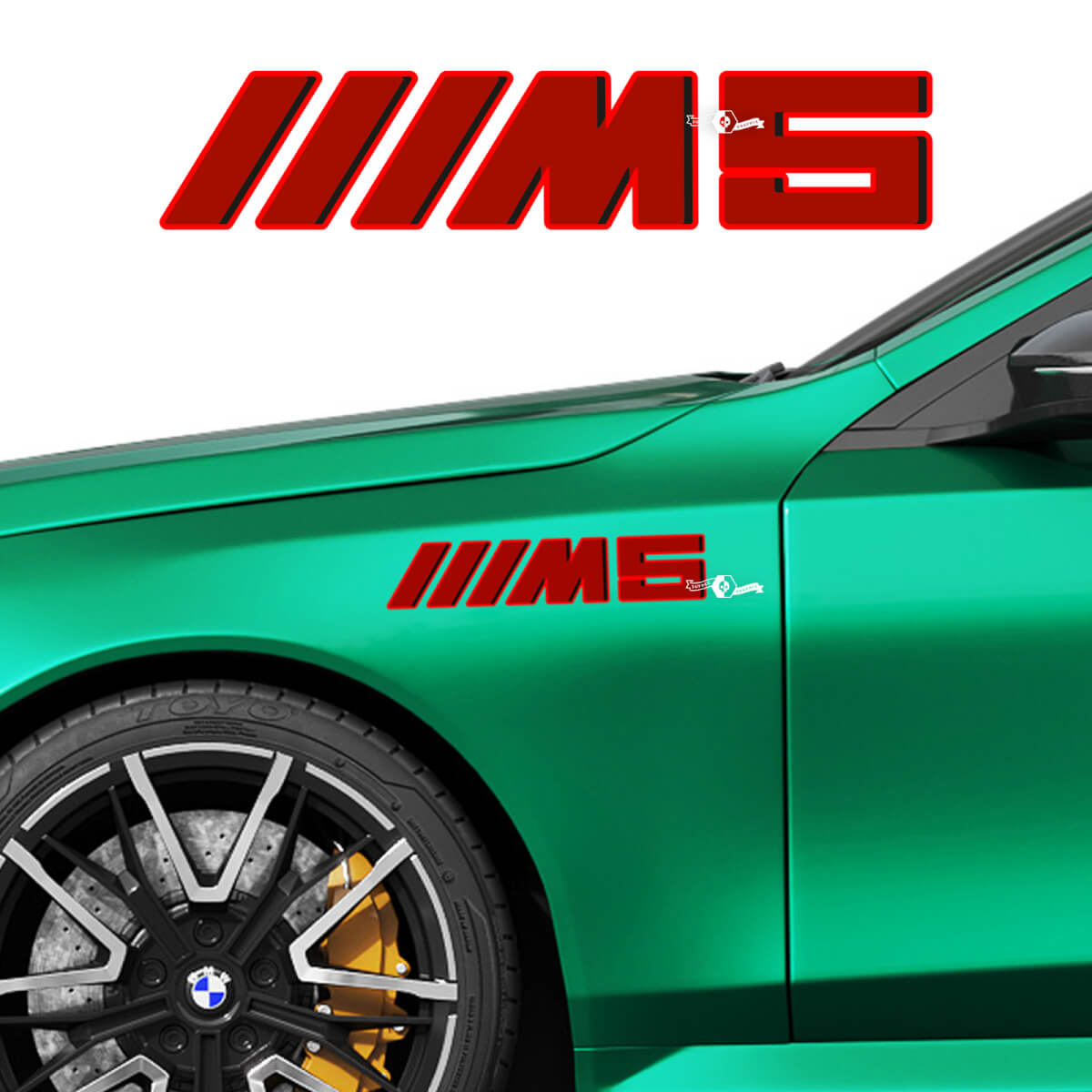 Kit d'autocollants Racing logo M 3 couleurs pour BMW Série 5 G60 M5 G90
