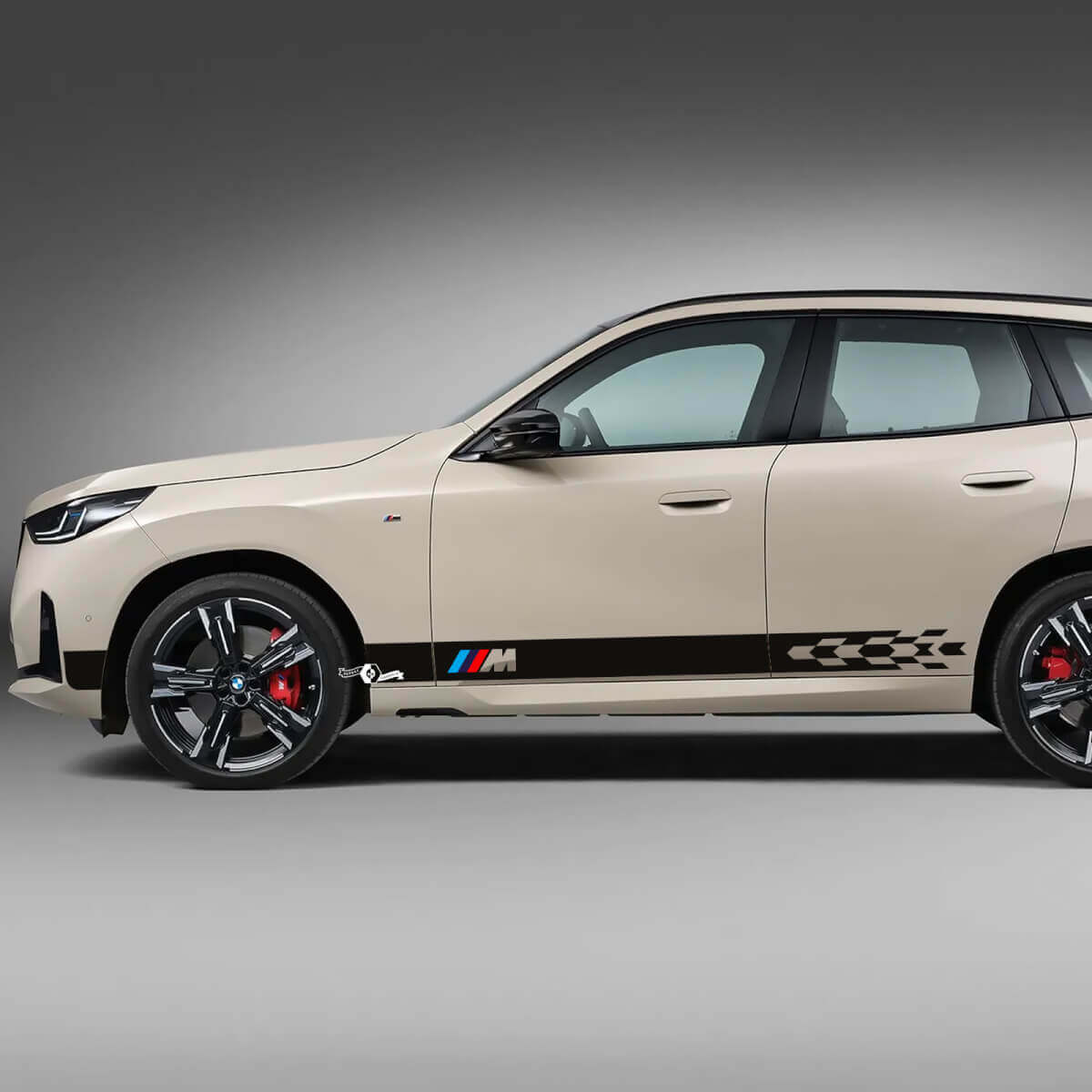 Kit de vinyles latéraux à rayures M-Style à damier pour BMW X3