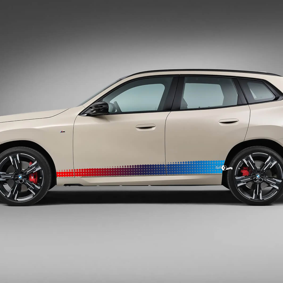 BMW X3 2024 Kit de décalcomanies M à rayures dégradées pour porte latérale - Graphiques en vinyle personnalisés pour G01 et F25

