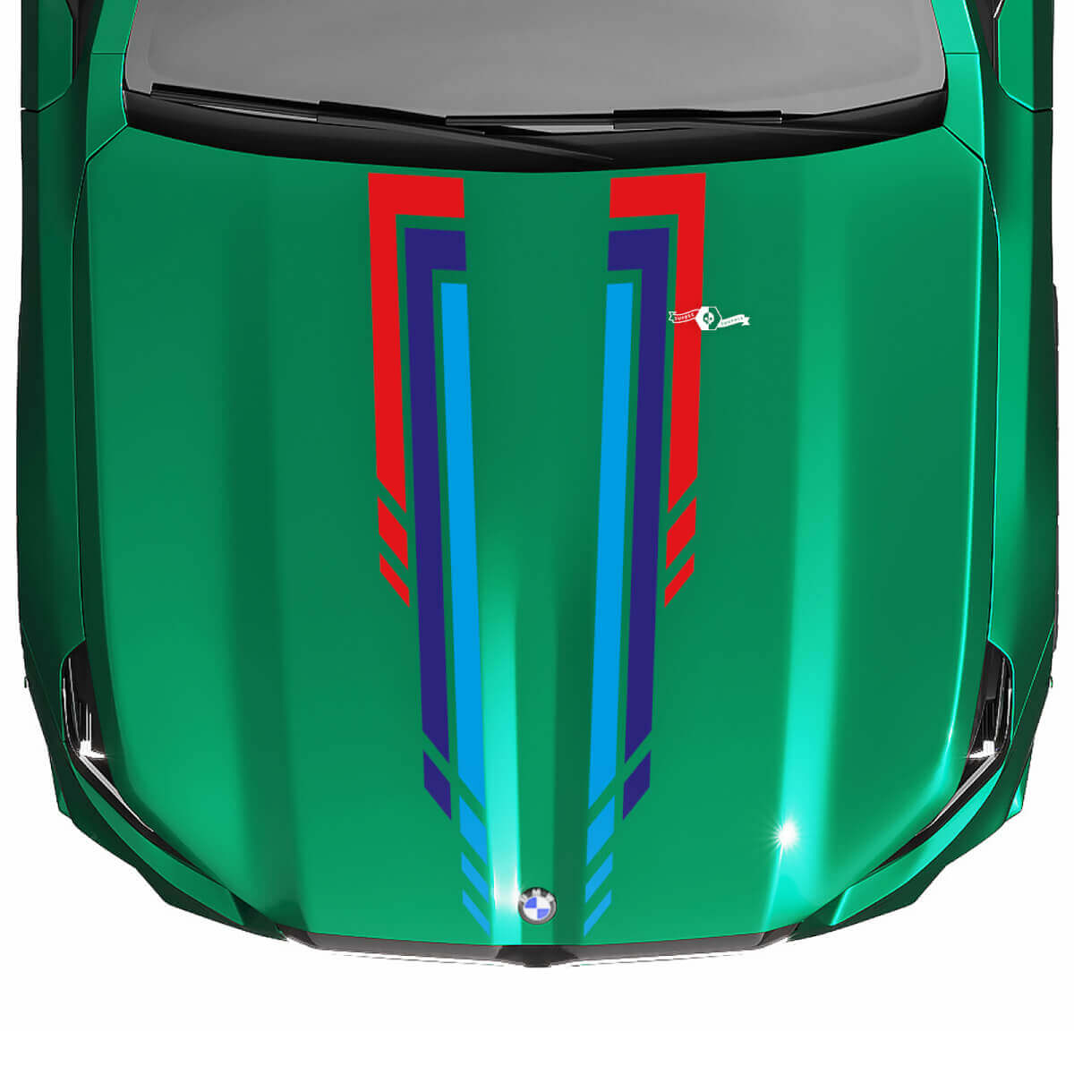 Autocollant de capot à carreaux L Stripes Racing pour BMW Série 5 G60 M5 G90
