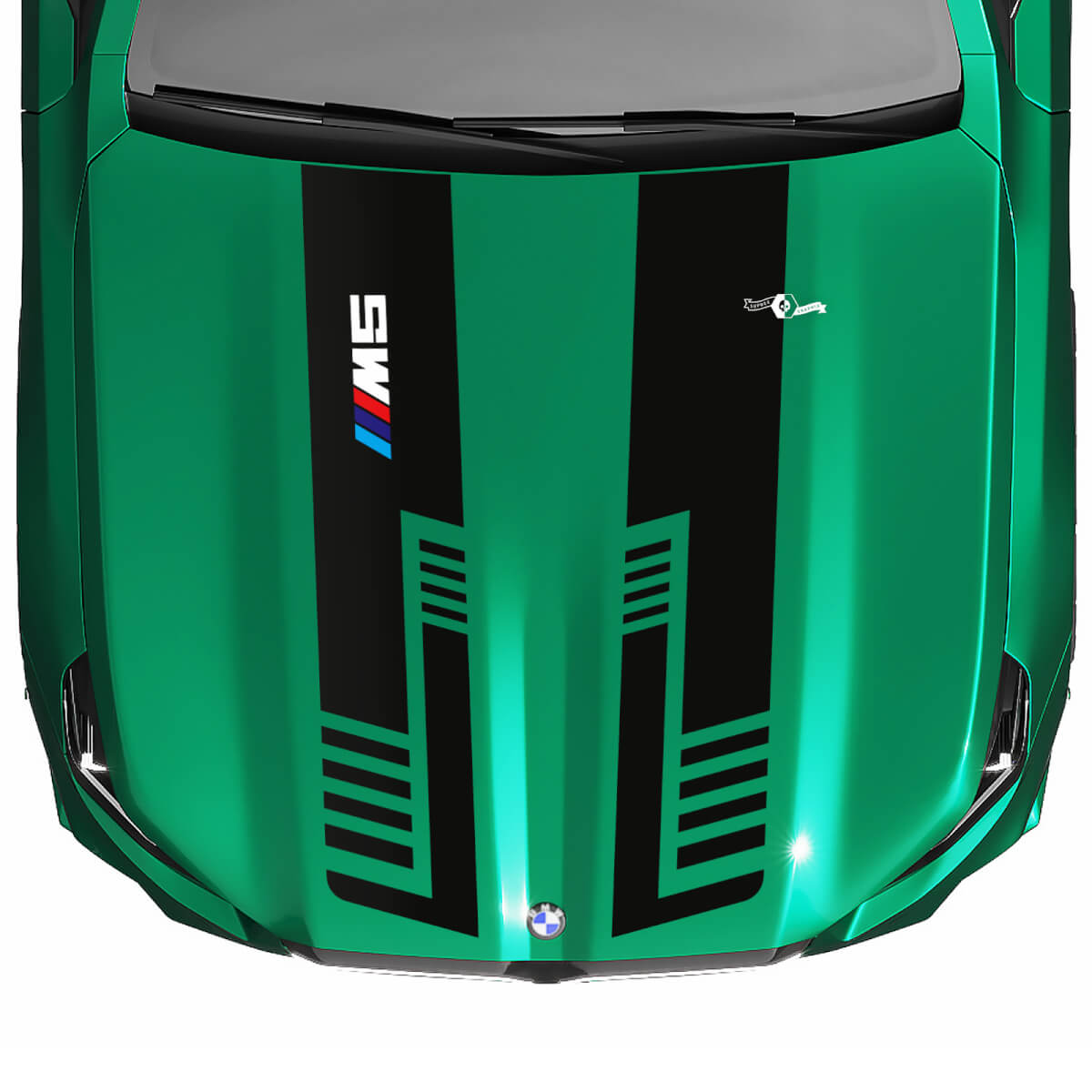 Autocollant de capot à rayures, drapeau à damier ou Look stroboscopique, pour BMW série 5 G60 M5 G90
