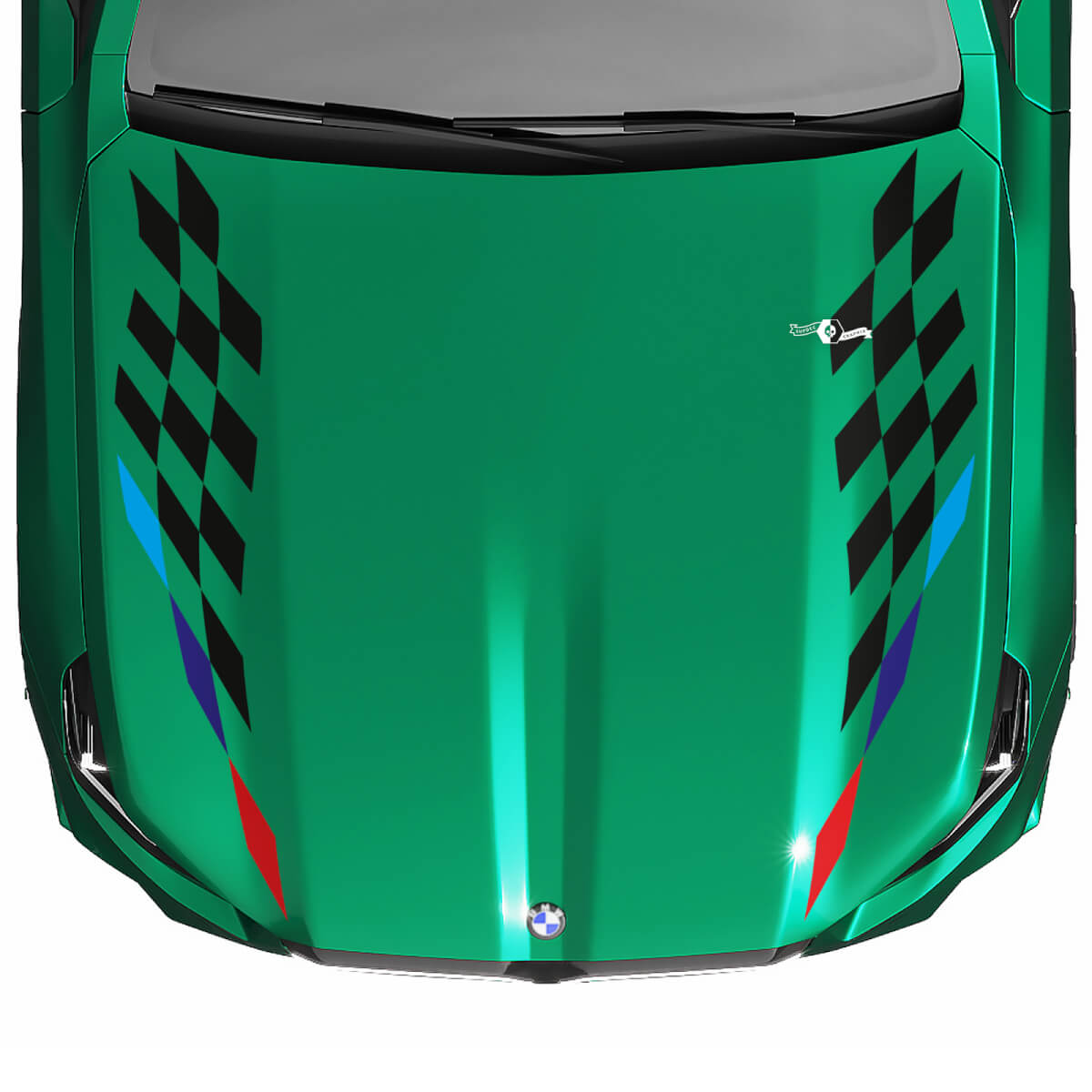Autocollant de capot de drapeau à damier de couleurs M de course à rayures pour BMW série 5 G60 M5 G90
