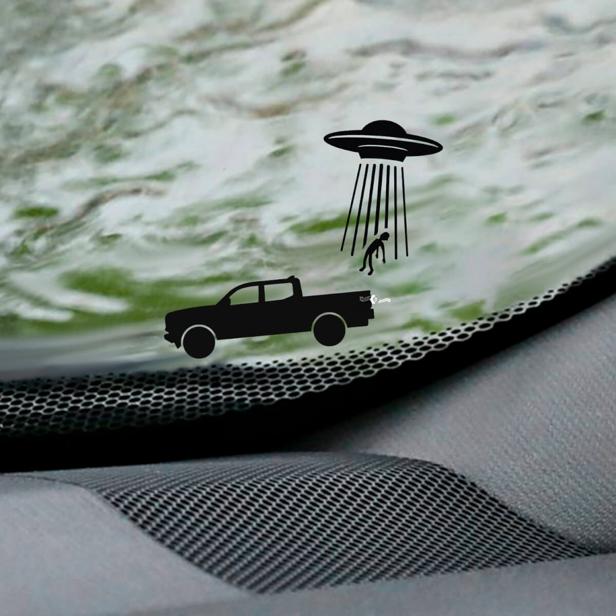 Tacoma UFO Pare-brise Easter Egg Corner Decal - Graphique en vinyle personnalisé pour camions Toyota Tacoma
