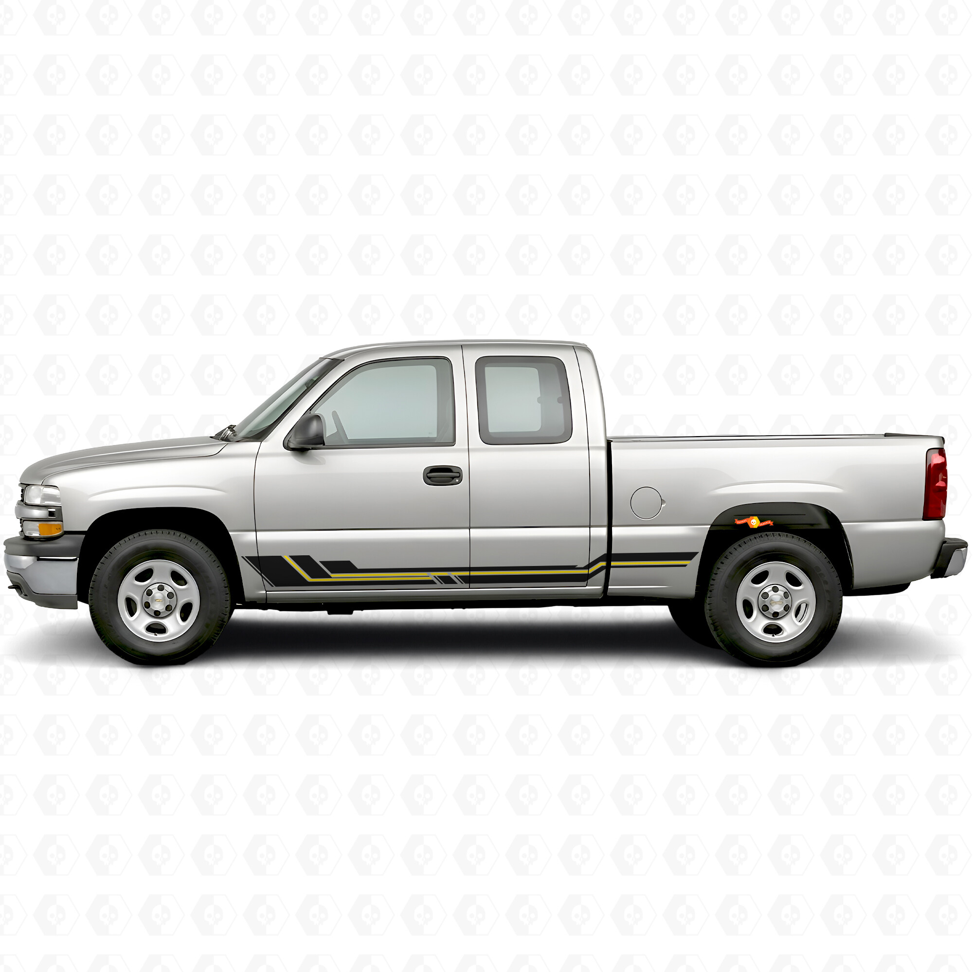 Bandes vinyles parallèles pour portières et panneaux latéraux pour Chevrolet Silverado 1500 GMT800 1999-2007