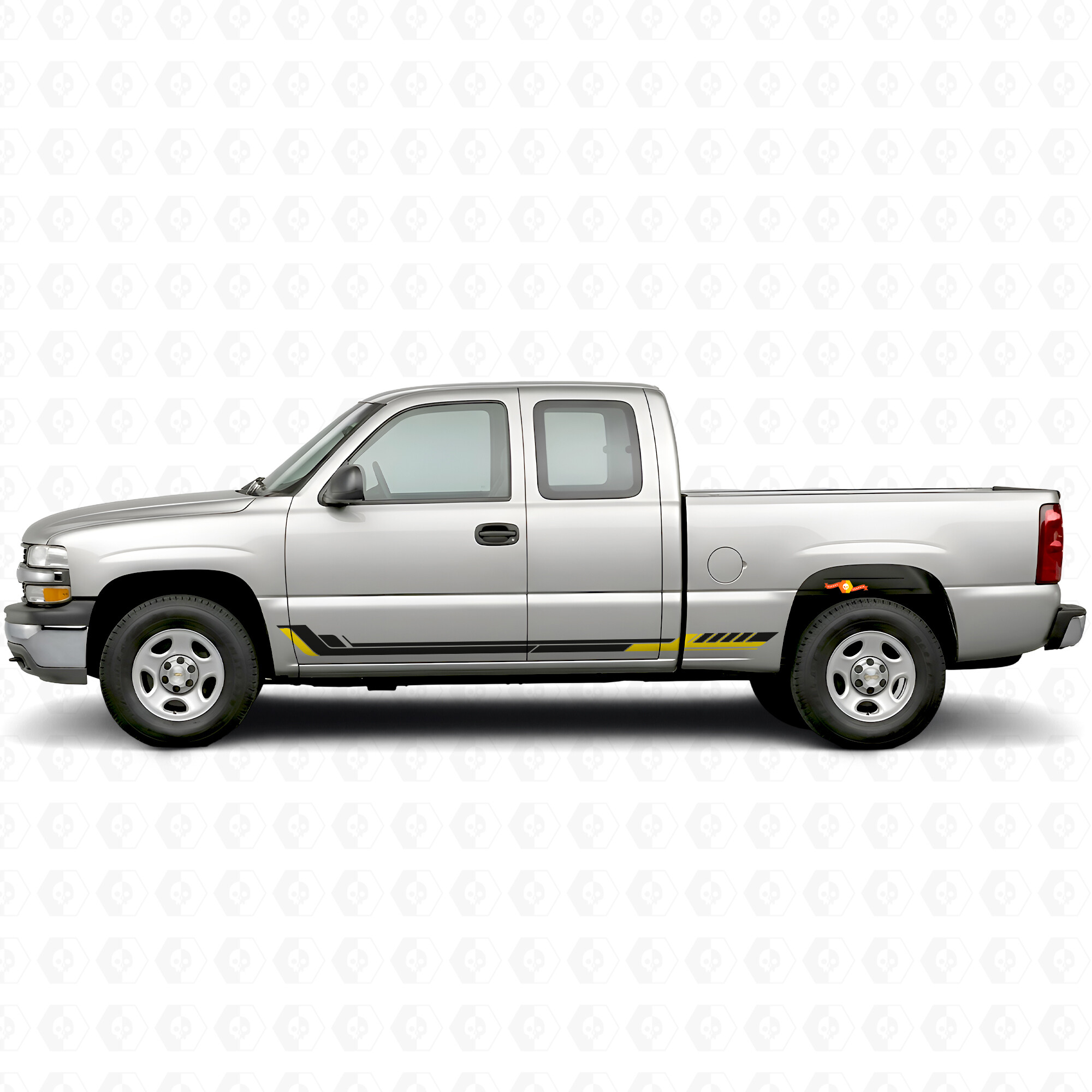 Bandes vinyle Racing Line pour portes et bas de caisse Chevrolet Silverado 1500 GMT800 1999-2007