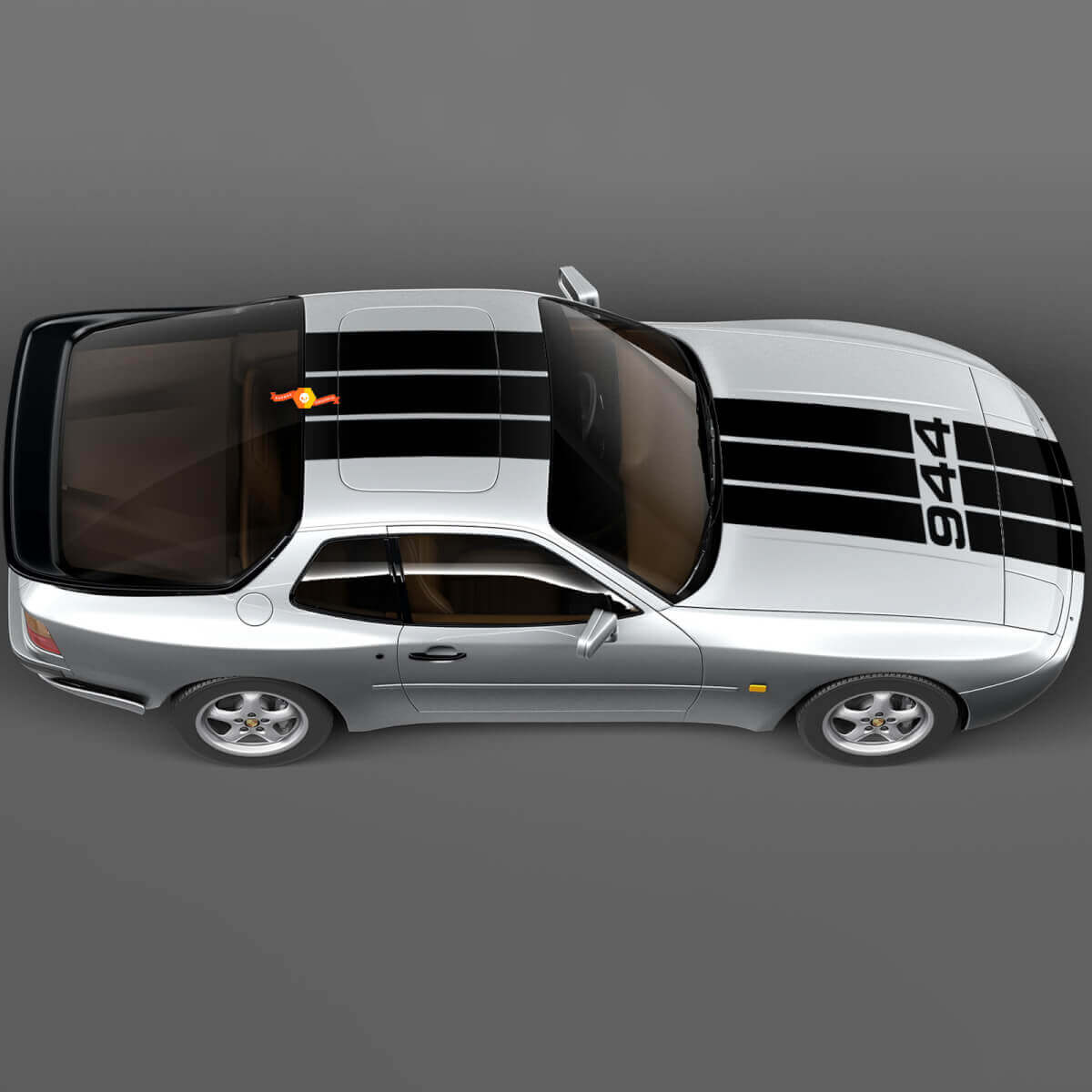 Kit capot à trois bandes Porsche 944 Turbo - Graphiques autocollants en vinyle personnalisés
