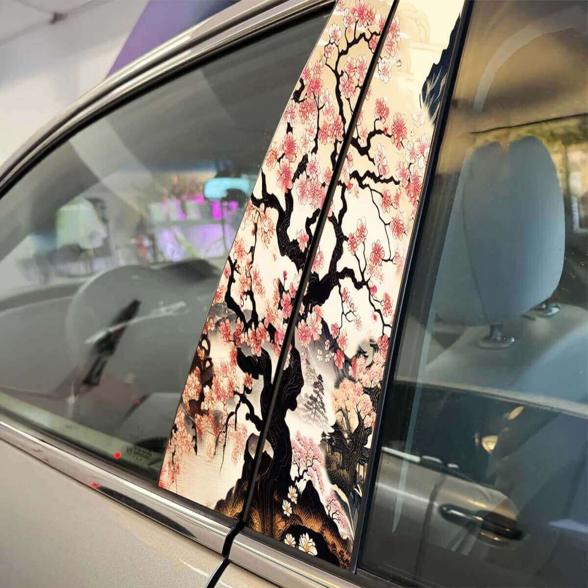 Autocollant en vinyle personnalisé pour portes de voiture, arbre Sakura, arbre japonais, graphiques personnalisés pour le style des véhicules
