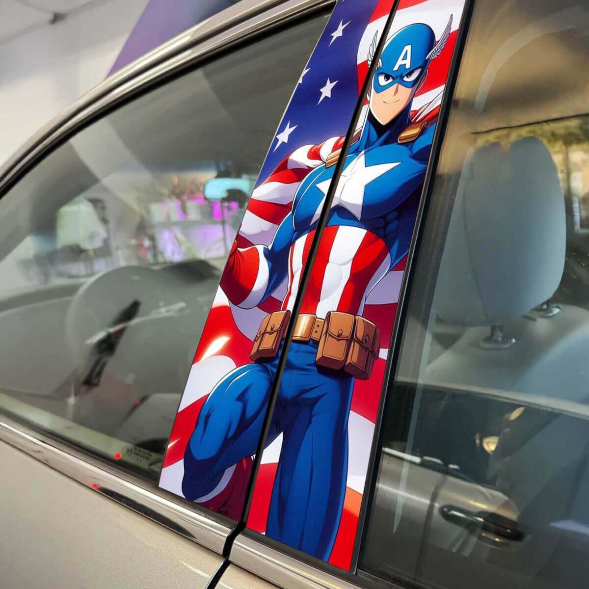 Autocollant en vinyle personnalisé pour portes de voiture, style Anime américain américain, graphiques en vinyle personnalisés pour le style des véhicules
