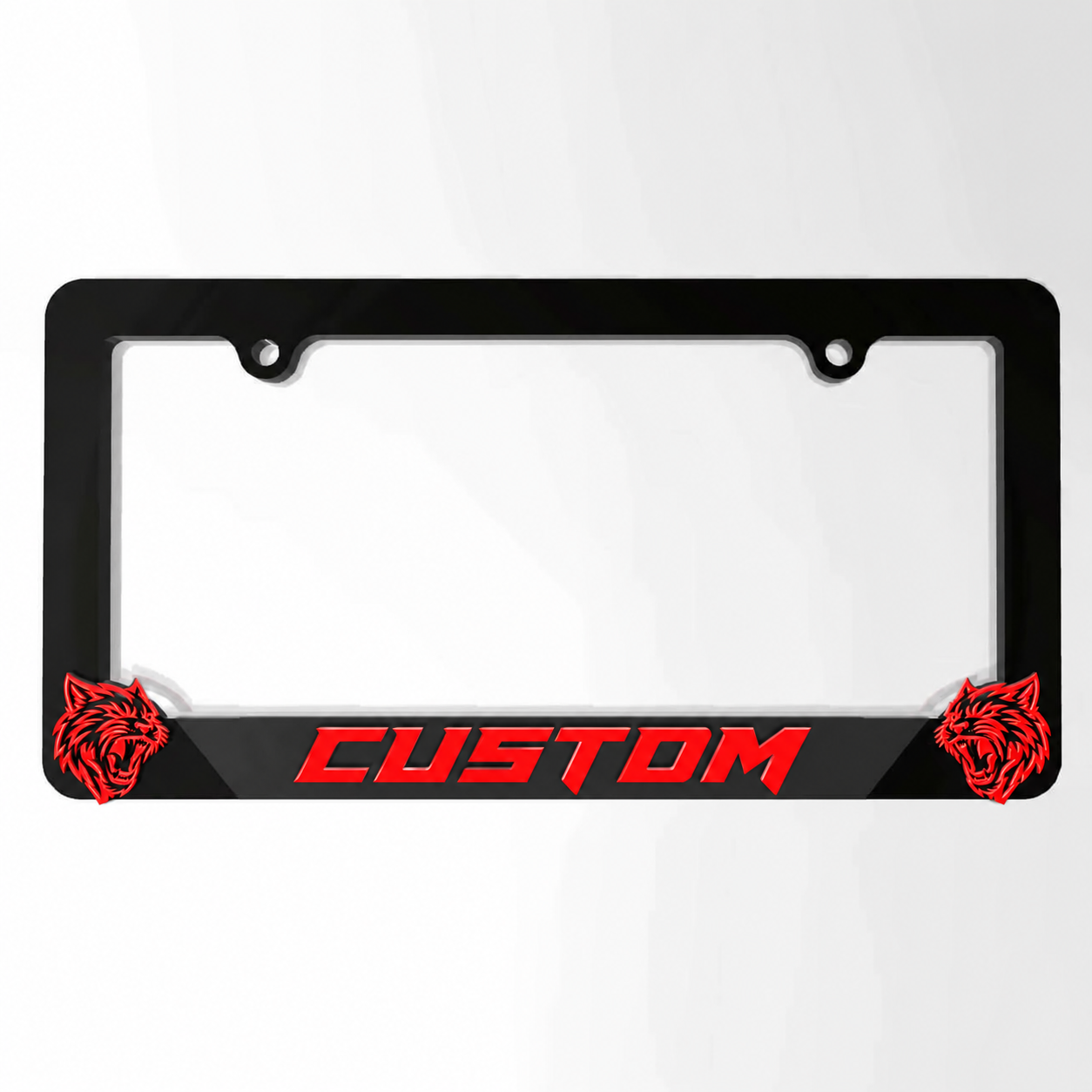 Hellcat Style Red Custom Twin Cat US Format — Cadre de plaque (universel)