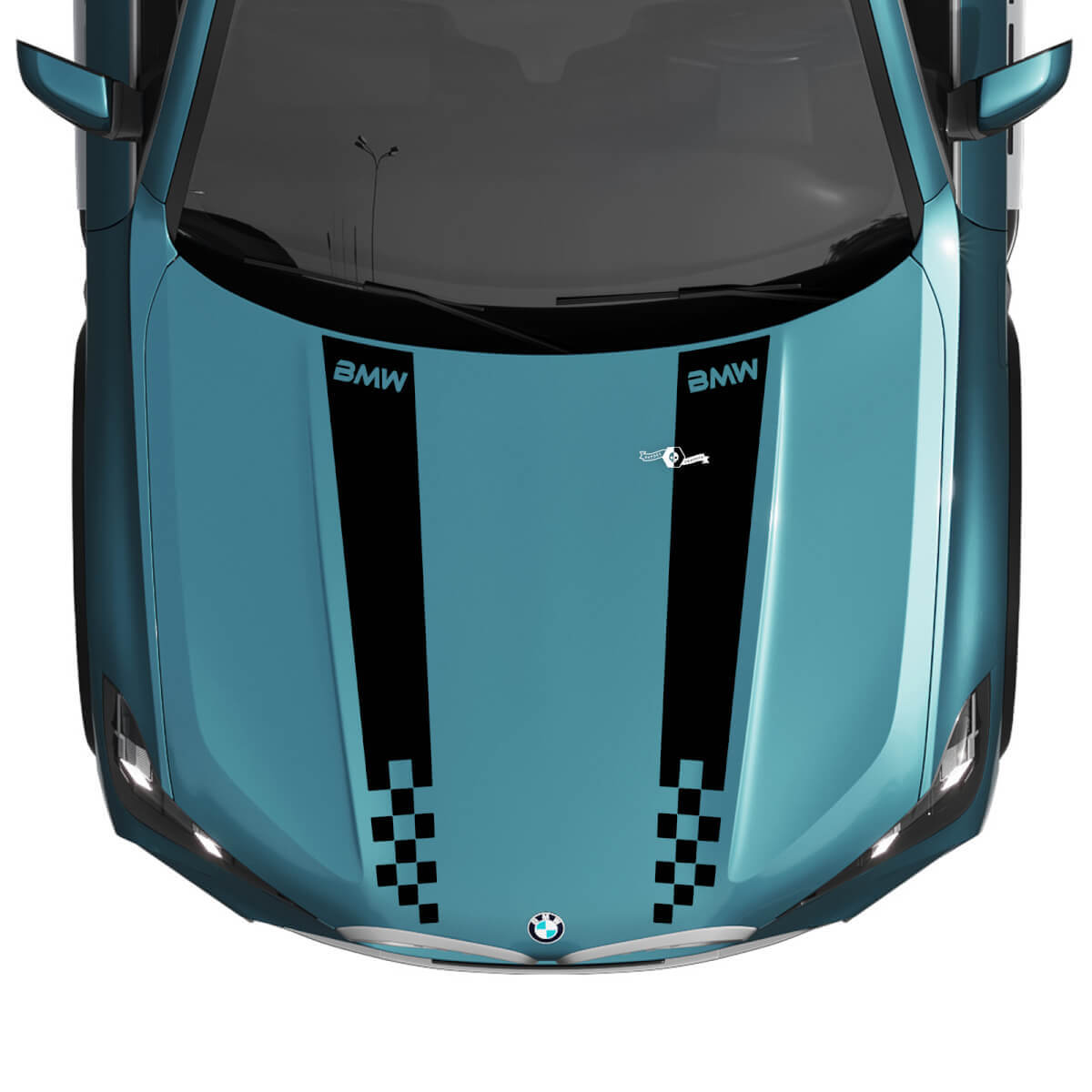 Autocollant à rayures à carreaux pour capot BMW X5 G05 - Vinyle M Performance 2
