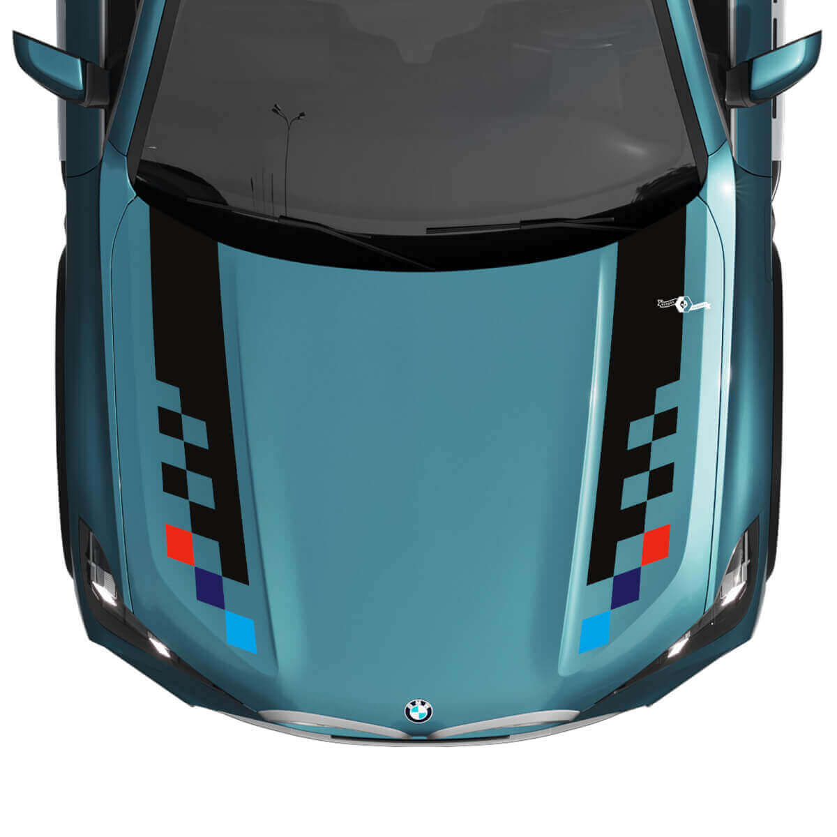 Autocollant à rayures damier capot BMW X5 G05 - Vinyle M Performance 2