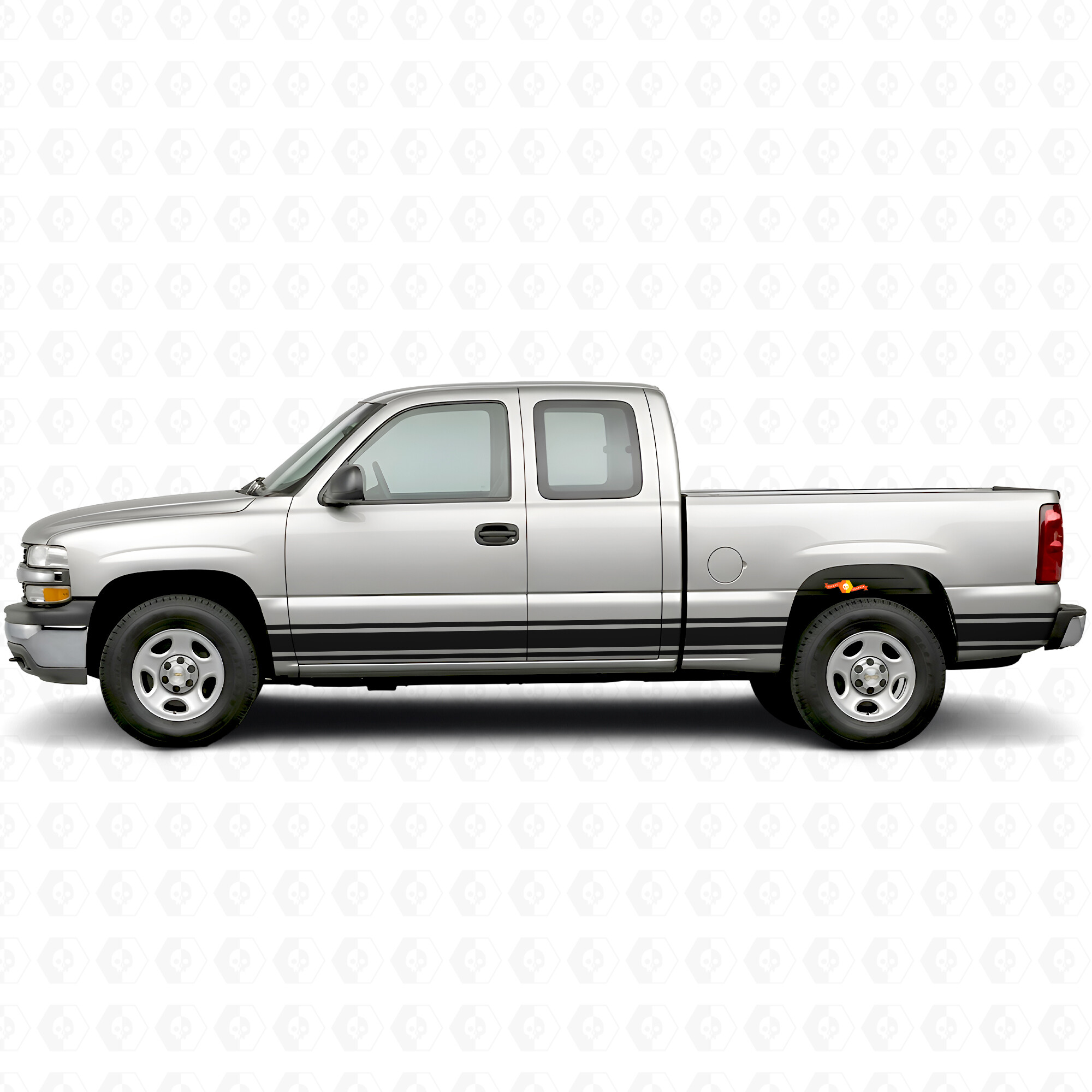 Bandes Vinyle Accent Fines pour Portes et Flanc de Lit Chevrolet Silverado 1500 GMT800 1999-2007