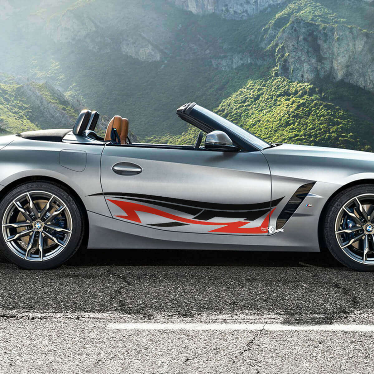 Autocollant en vinyle bandes tribales pour porte latérale BMW Z4