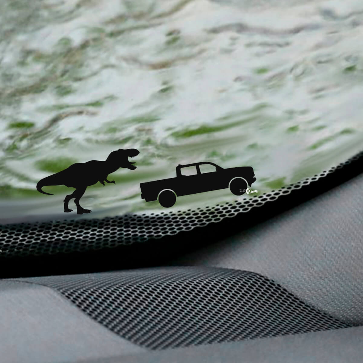T-Rex Toyota Tacoma Pare-brise Easter Egg Corner Decal - Graphique en vinyle personnalisé

