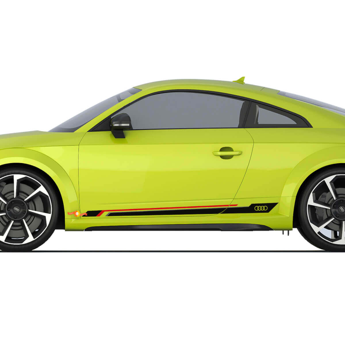 Audi Rings TT Sport Racing Strobe Side Door Stripes Autocollants avec logo
