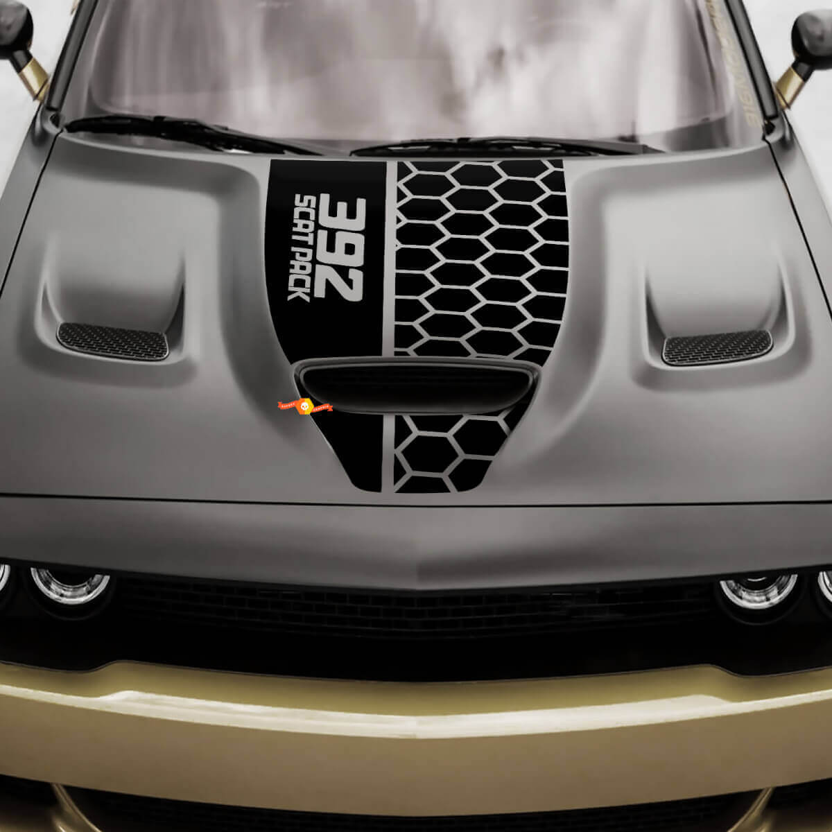 Autocollant en vinyle nid d'abeille 392 Scat Pack pour capot Dodge Challenger Charger