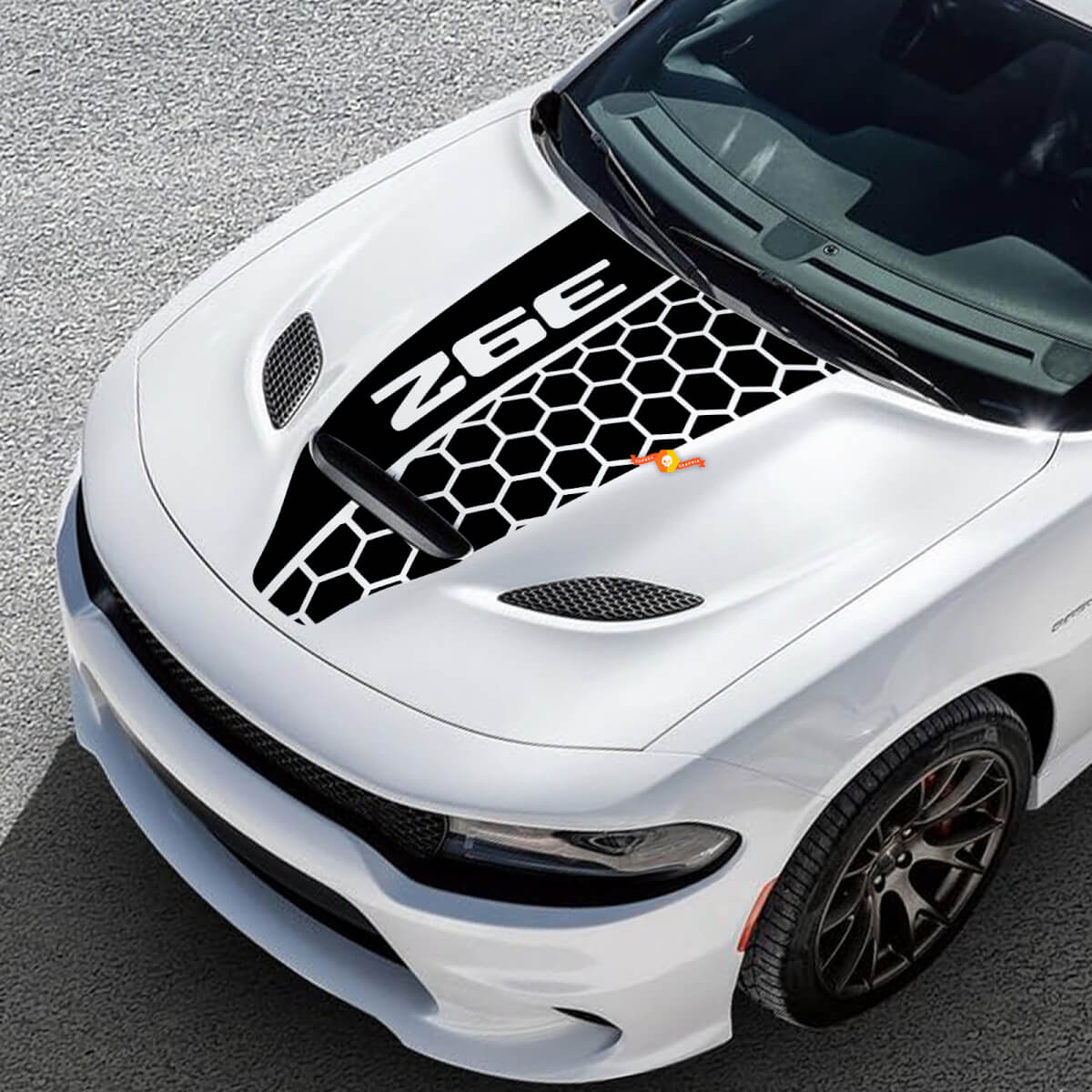 Capot Dodge 392 Challenger ou Charger Hemi Vinyl Racing Autocollant autocollant 2
