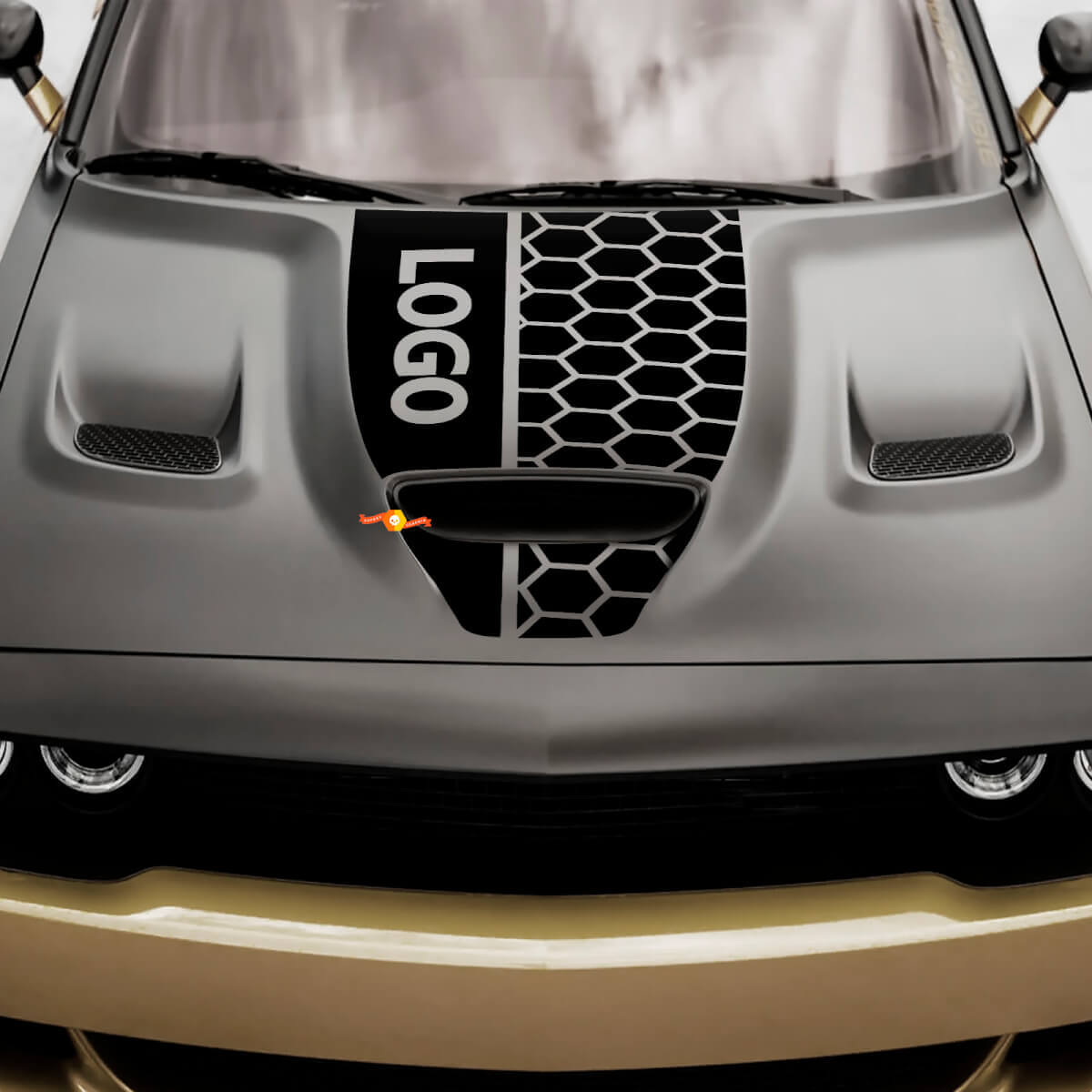 Capot Dodge Hemi Challenger ou Charger Hemi Autocollant Vinyle Course
