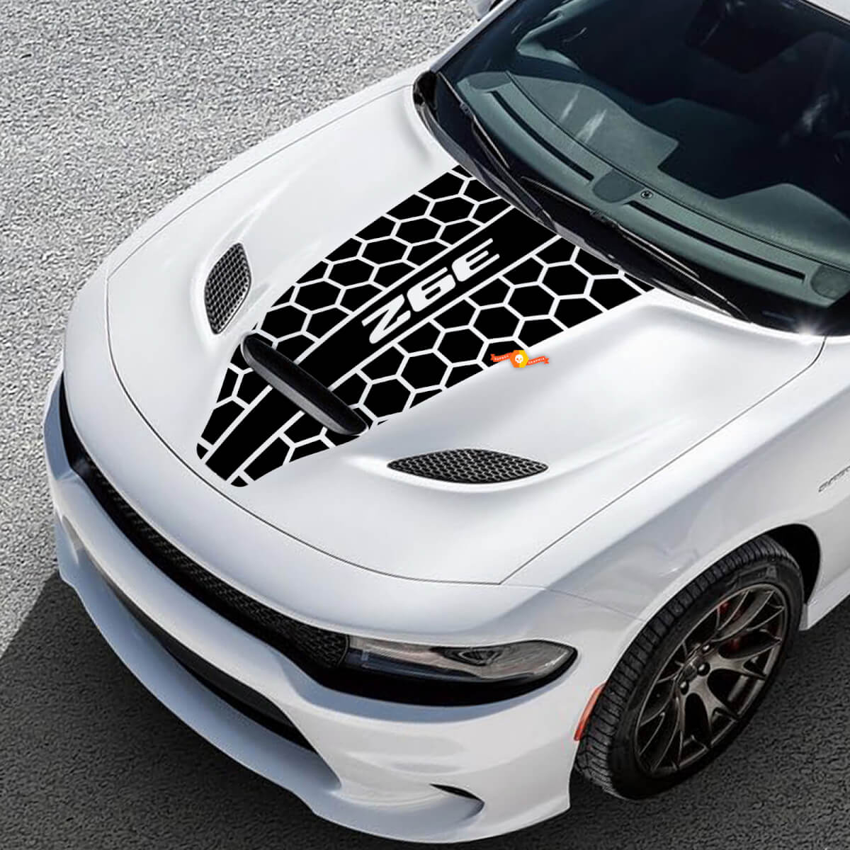 Hood Dodge 392 Honeycomb Challenger ou Charger Hemi Vinyl Racing Autocollant autocollant
