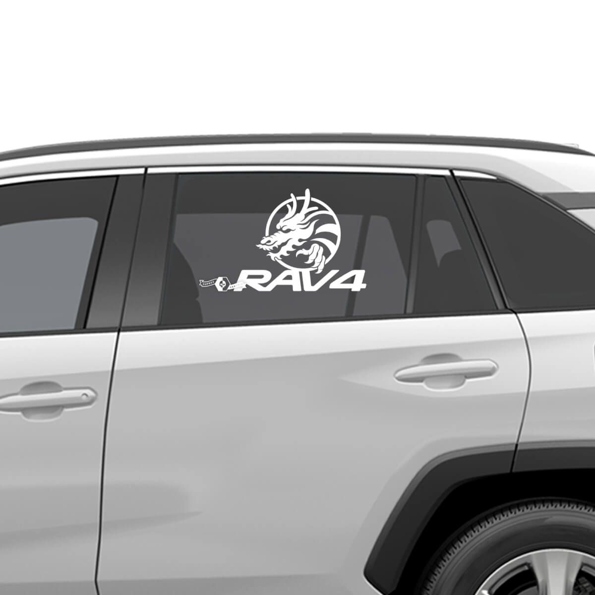 Autocollant graphique en vinyle à rayures latérales ondulées adapté à Toyota RAV4
