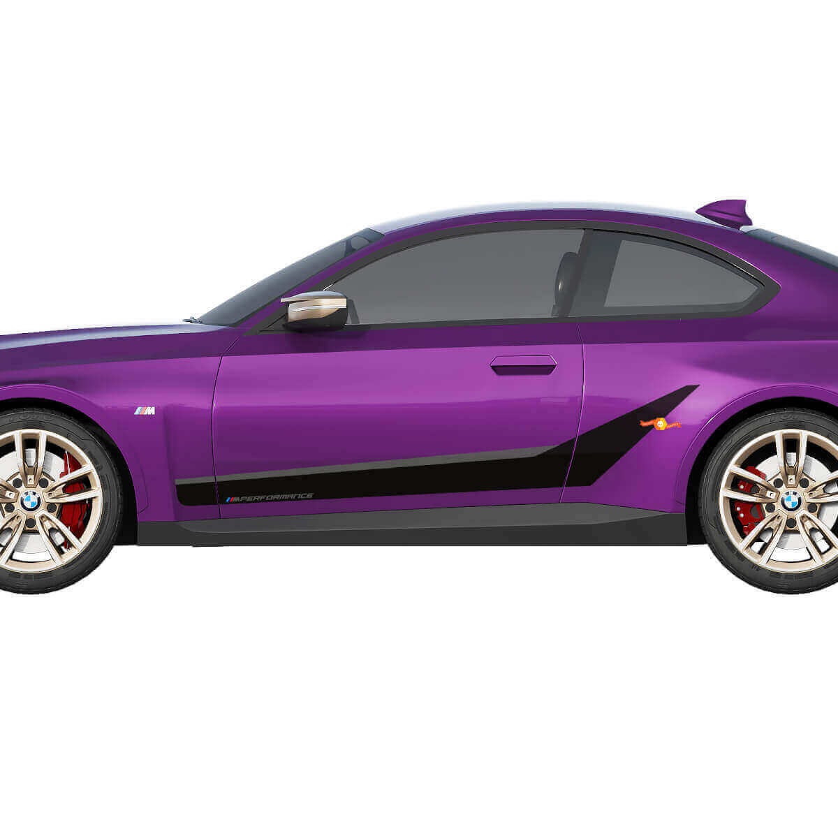 Kit d'autocollants en vinyle bandes latérales M Performance pour BMW M240i G42