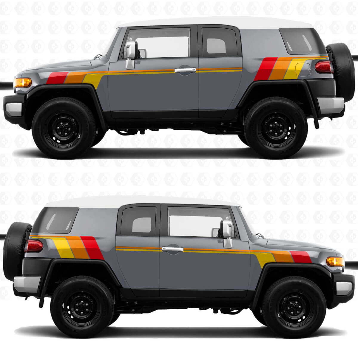 Autocollants latéraux à rayures rétro Heritage Vintage, graphiques adaptés à Toyota FJ Cruiser

