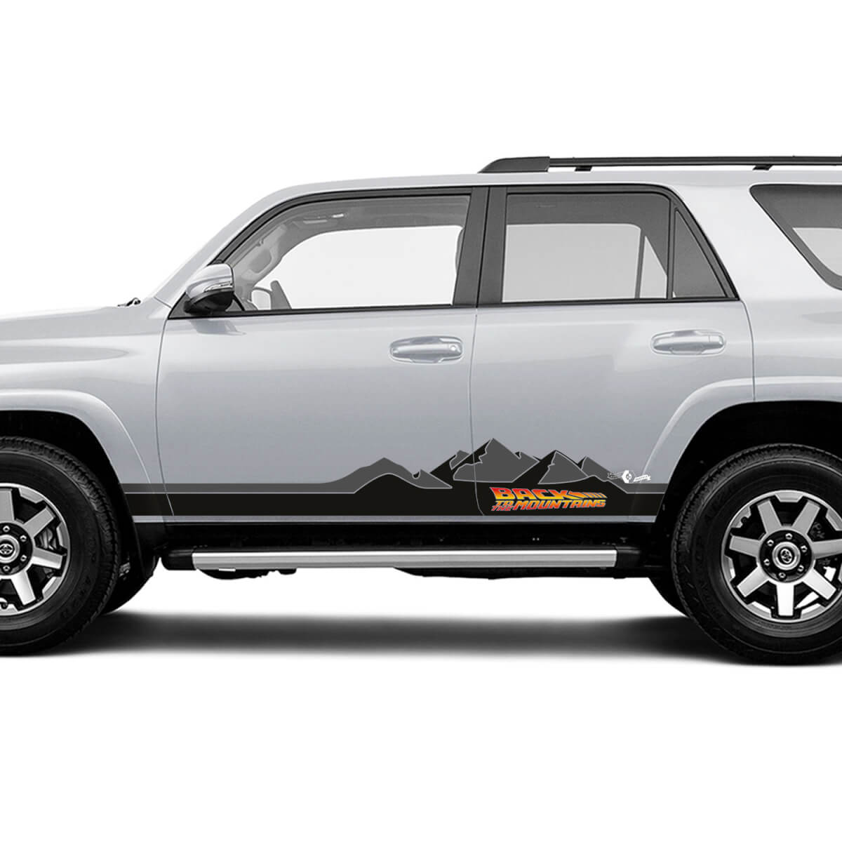 Autocollants en vinyle pour panneau de bascule de porte latérale, retour aux montagnes, pour camions Toyota 2
