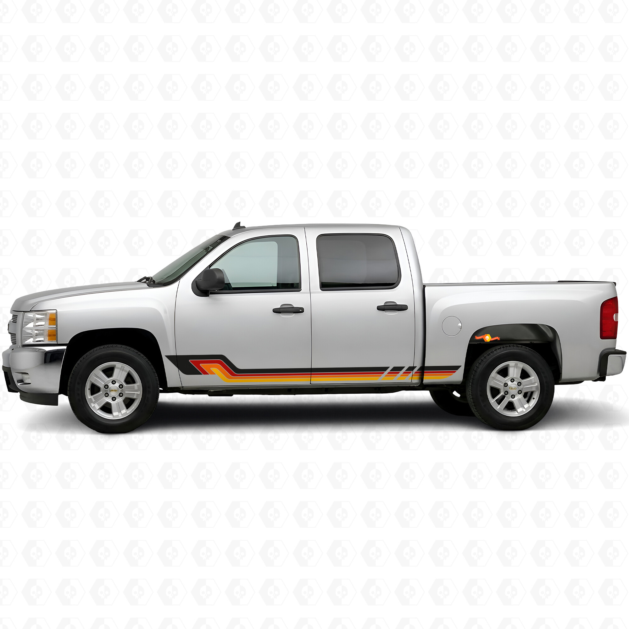 Bandes vinyles rétro parallèles pour porte et panneau bas pour Chevrolet Silverado 1500 GMT900 2007-2013