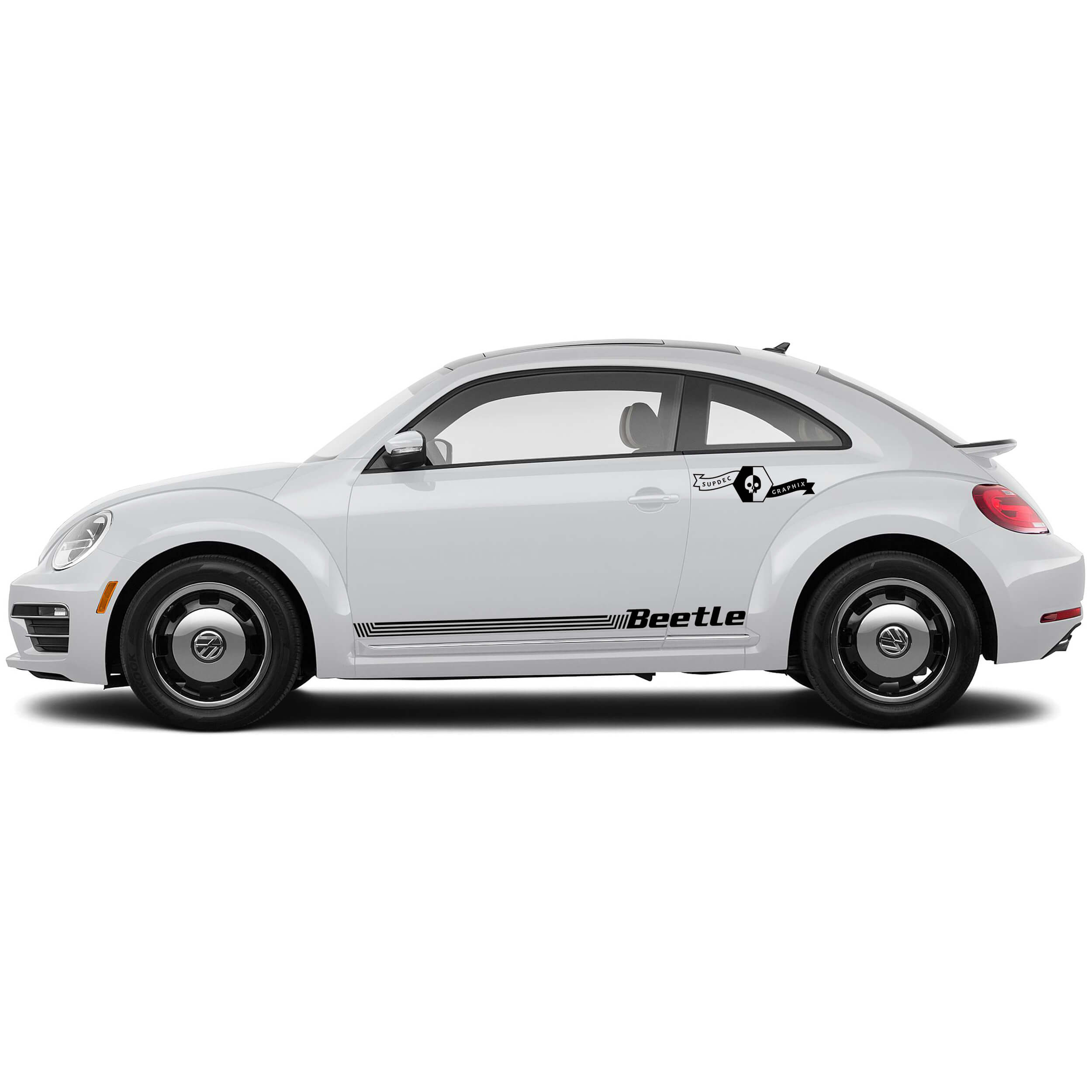 Volkswagen Beetle Portes Latérales Panneau À Bascule Vinyle Rayures Autocollants Autocollants 4
