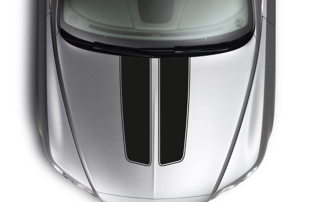 Double Paire Stripes Racing Race Rally Hot Rod Car Truck Hood Vinyl Sticker Decal