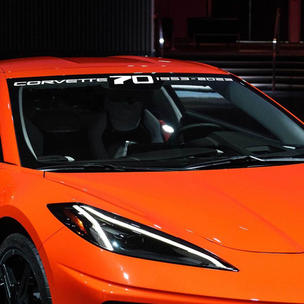 Autocollants de pare-brise en vinyle pour Chevrolet Corvette C8 Z51 70 anniversaire
