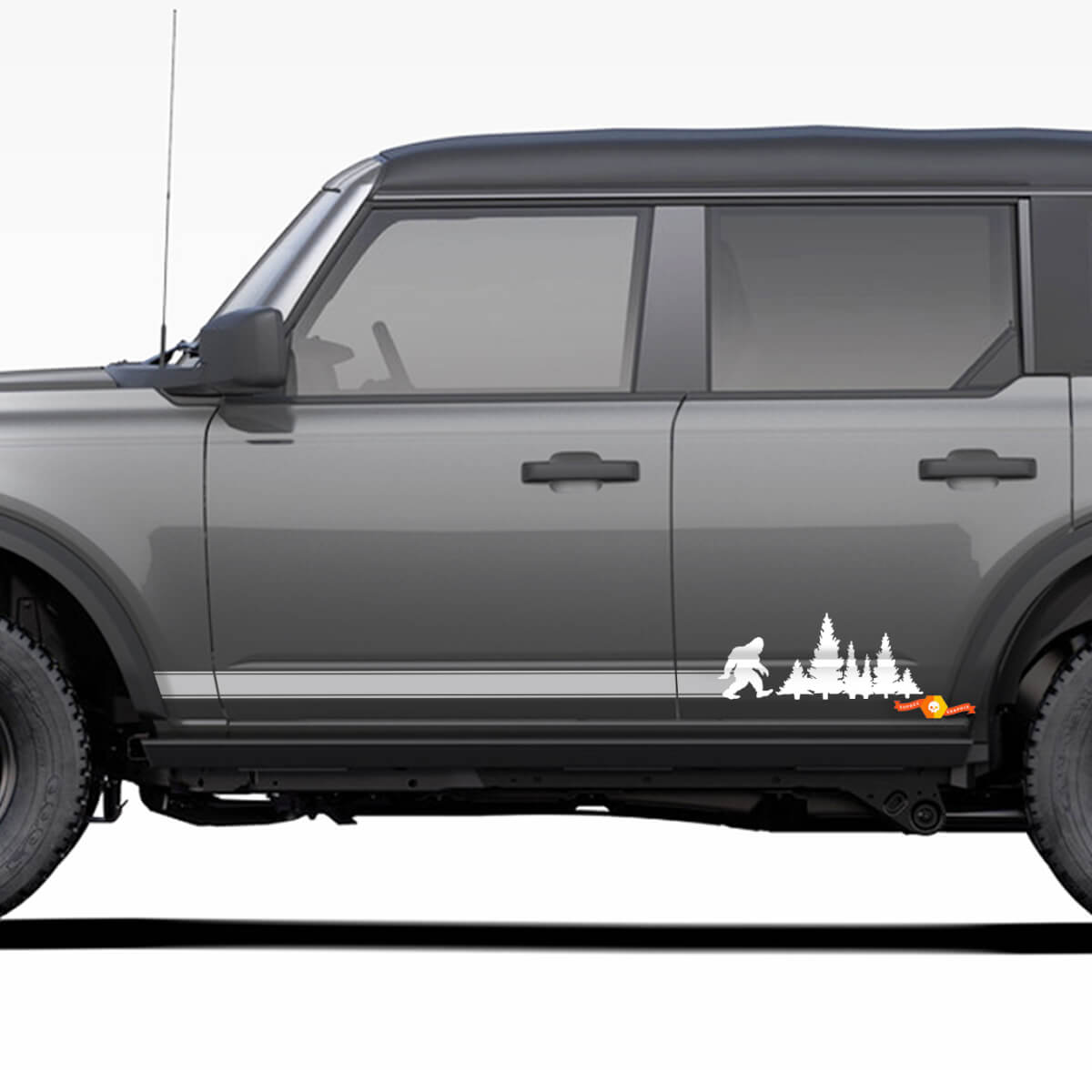 Paire d’autocollants latéraux Bigfoot Yeti Rocker Panel pour Ford Bronco
