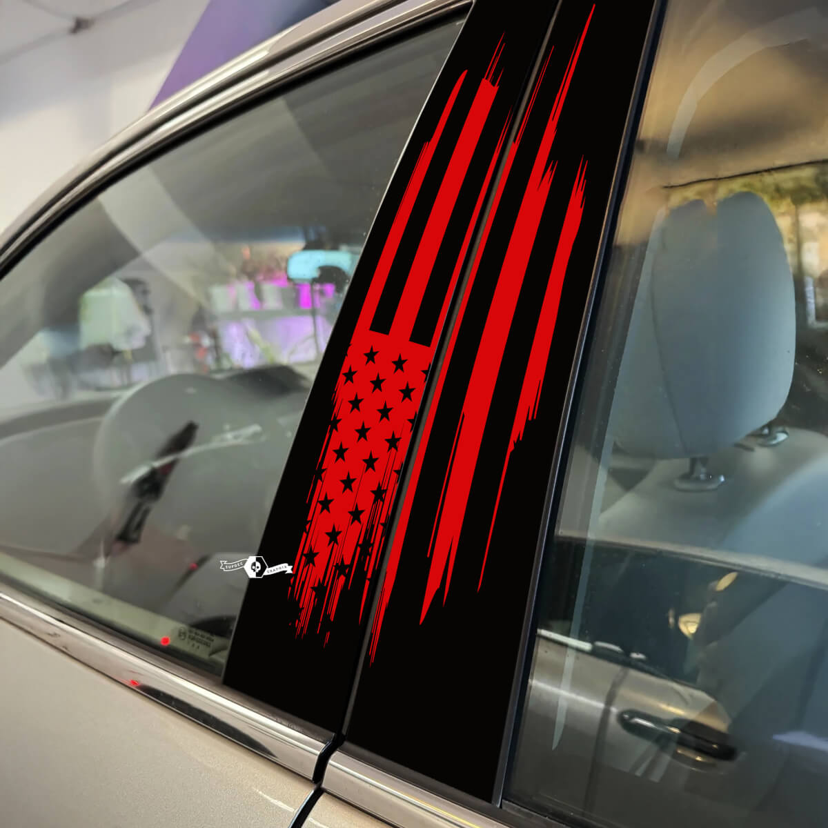 Autocollant en vinyle pour portes de voiture, drapeau américain, style patriotique, pour portes de voiture
