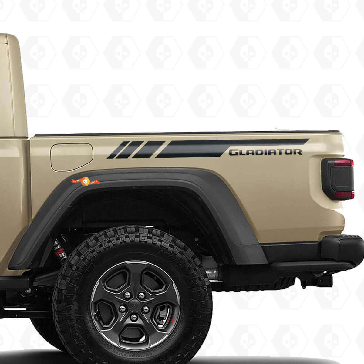 Kit d'autocollants en vinyle bandes latérales arrière de marque pour Jeep Gladiator