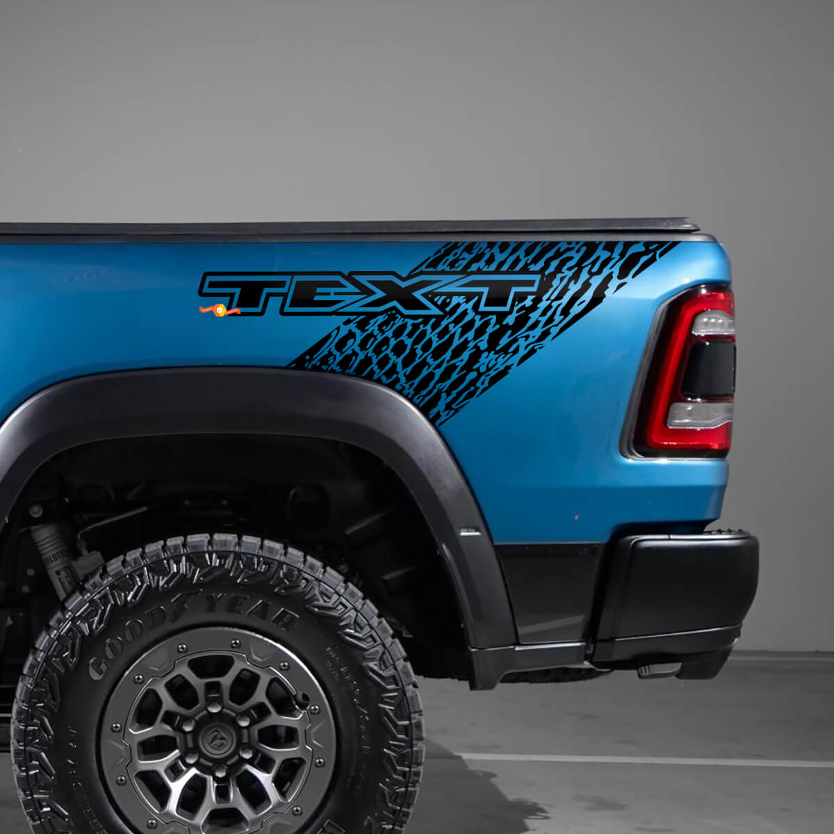 Kit de décalcomanies en vinyle style peau de dinosaure pour capot et côtés arrière pour Dodge Ram