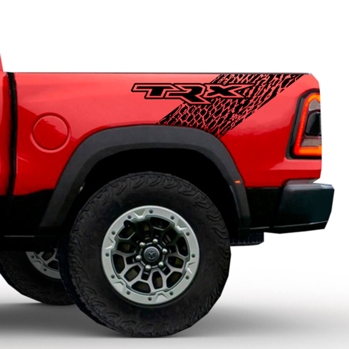 Kit graphique en vinyle pour capot et lit latéral de camion Dodge Ram TRX en peau de dinosaure

