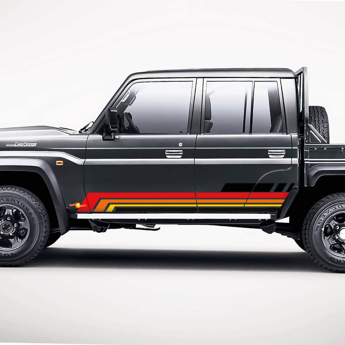 Kit de décalcomanies latérales rétro à rayures géométriques Autocollants pour Toyota