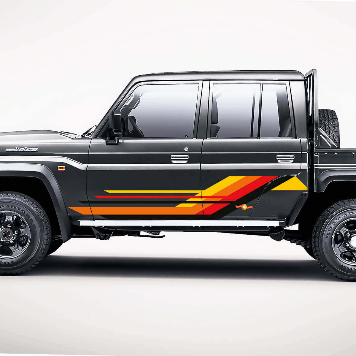 Kit d'autocollants vinyle rayures latérales géométriques rétro pour Toyota Land Cruiser