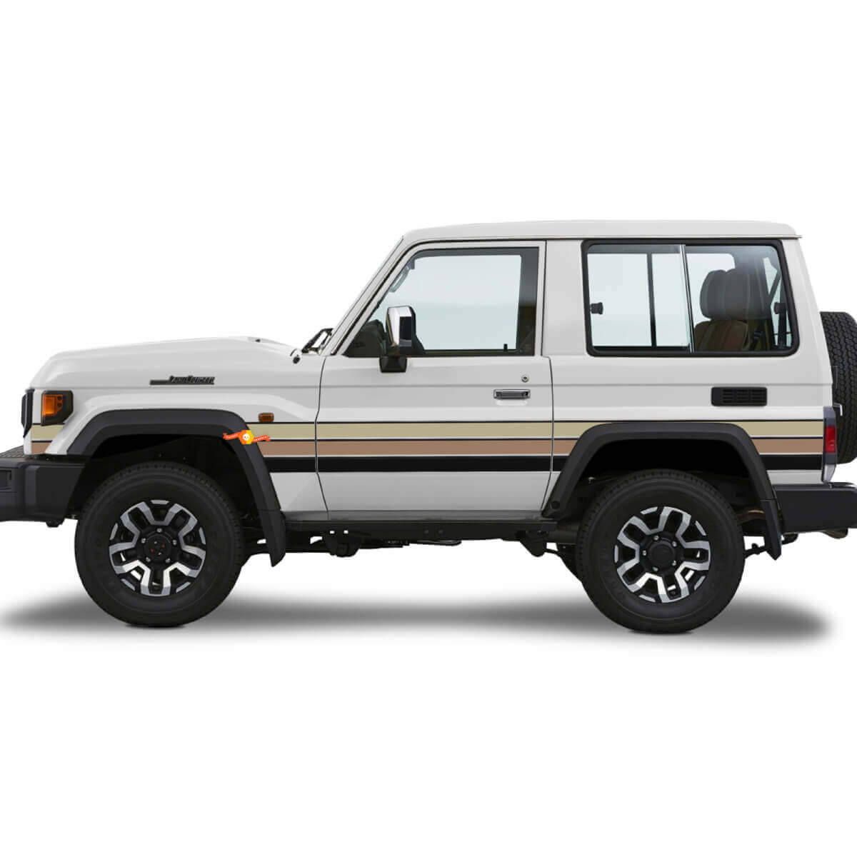 Autocollant Vinyle Bandes Latérales Style Rétro Pour Toyota Land Cruiser J70 1995