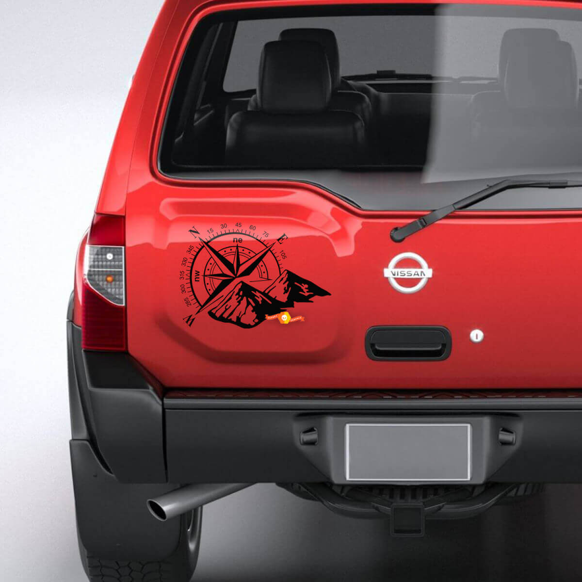 Autocollant en vinyle pour porte arrière Mountain Compass pour Nissan Xterra