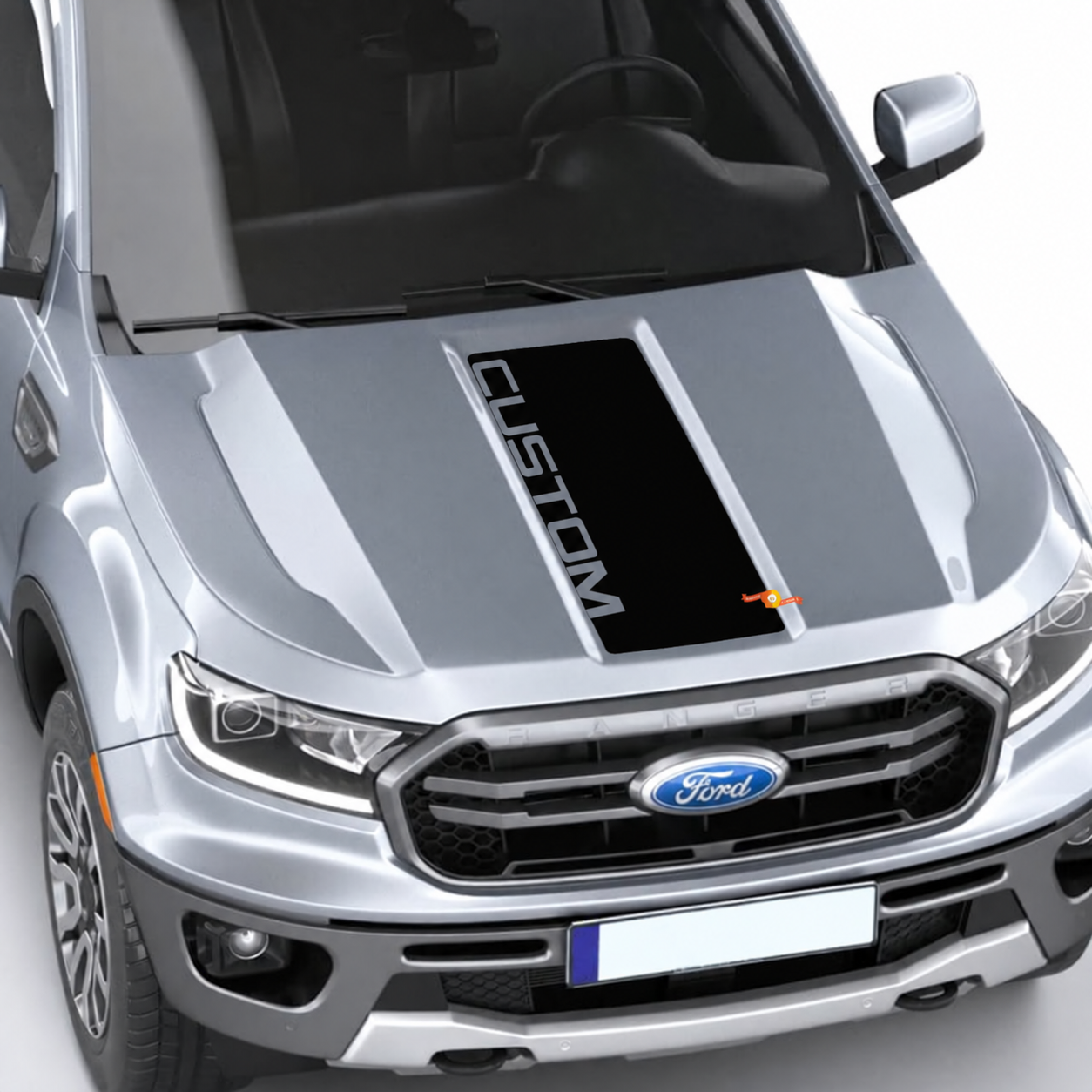 Autocollant vinyle central à lettres en relief CUSTOM Edge pour capot Ford Ranger