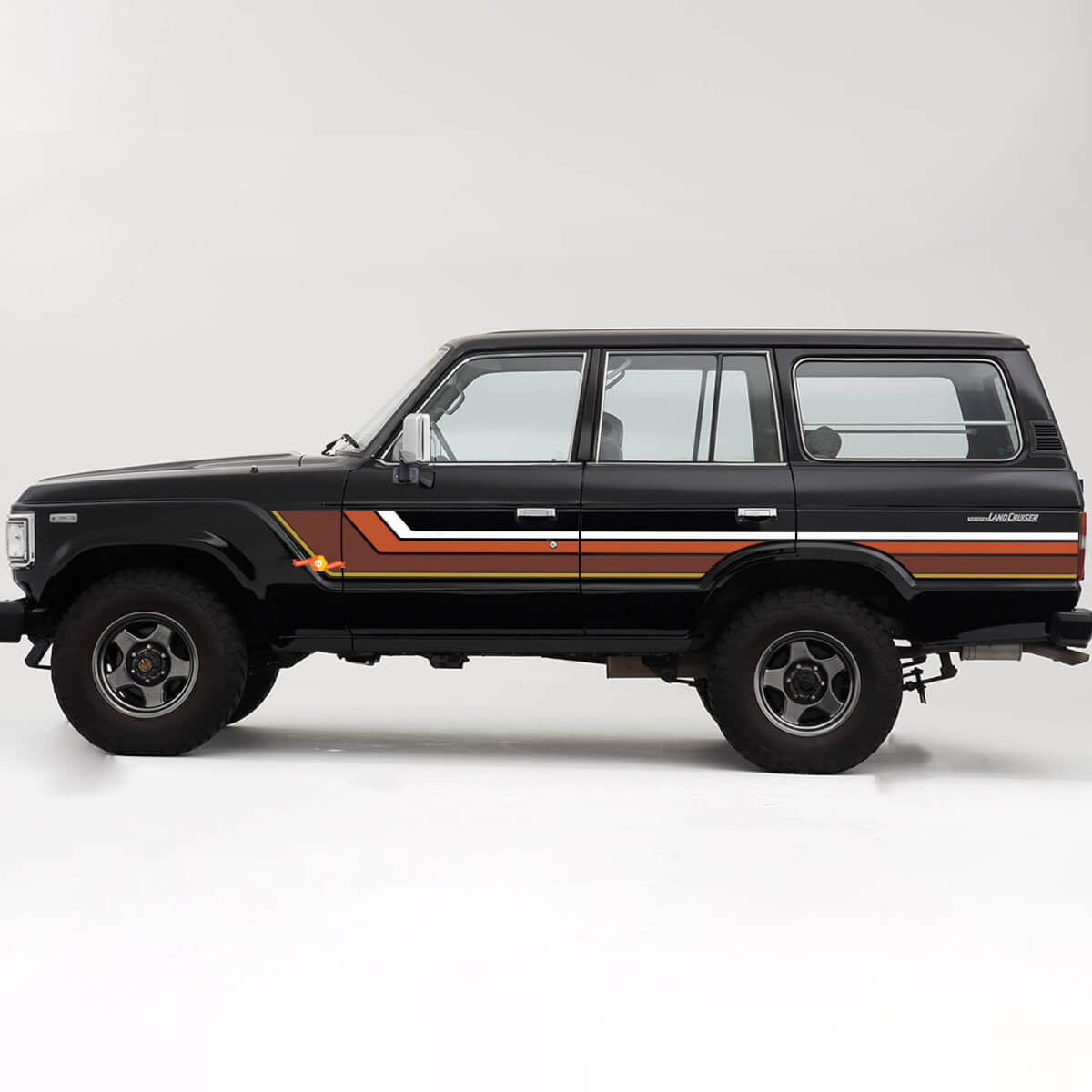 Autocollants rétro Vintage à rayures TRD pour portes latérales, autocollants en vinyle pour Toyota Land Cruiser série 60
