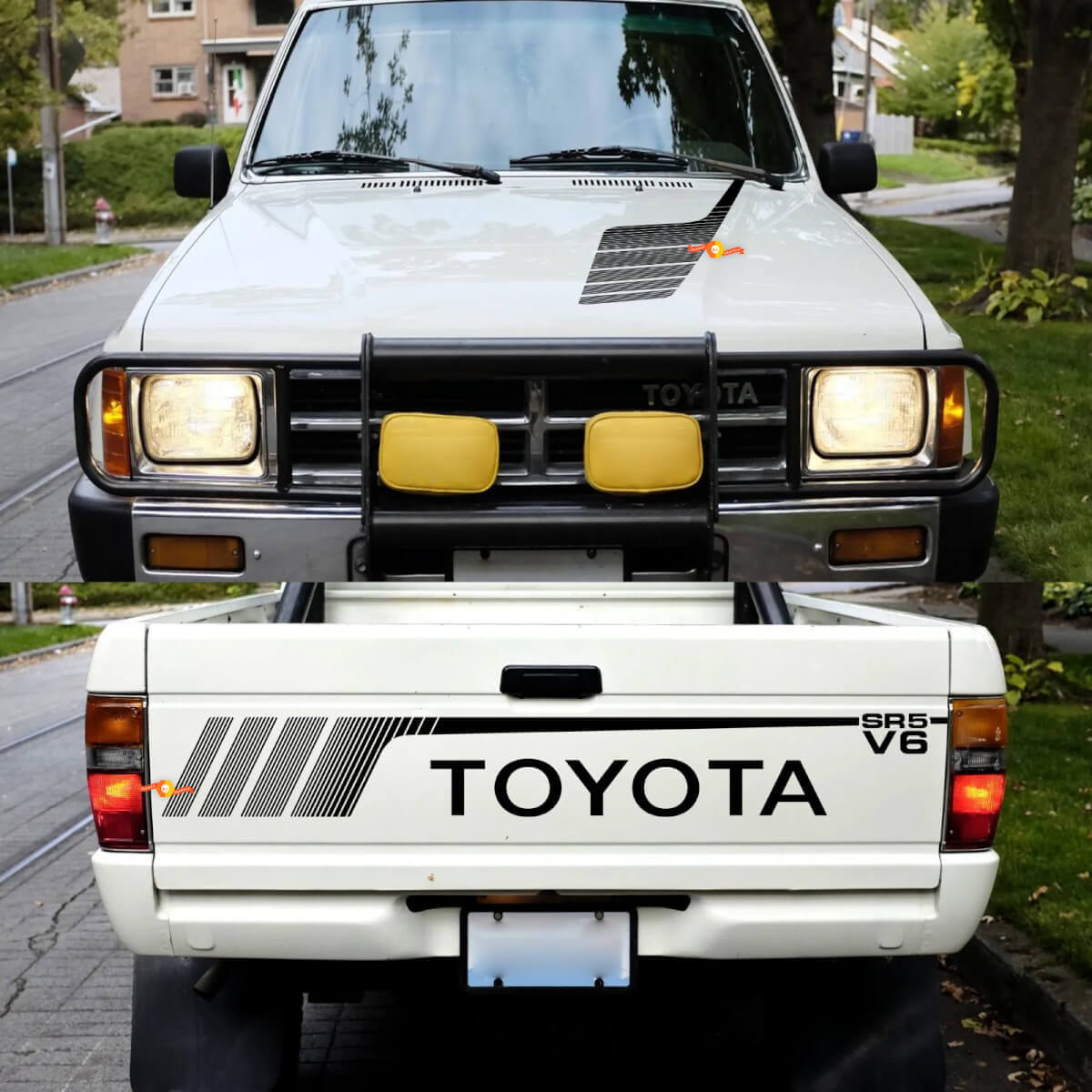 Toyota Pickup SR5 V6 Hayon et capot Vinyle Autocollants 1
