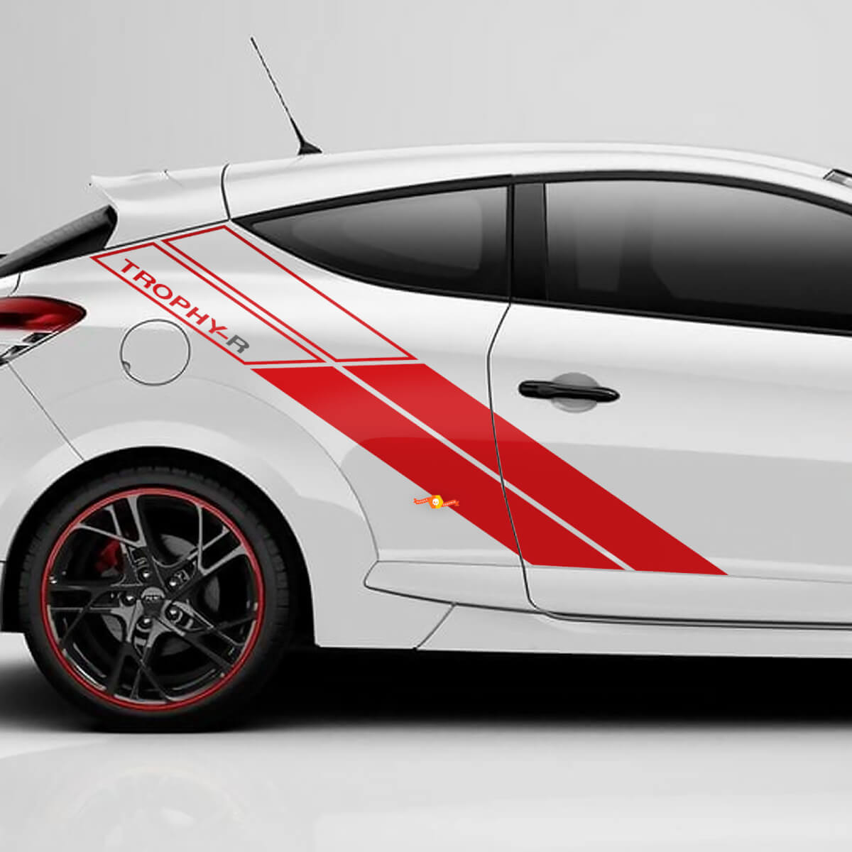 Autocollants vinyle bandes latérales arrière Trophy-R pour Renault Mégane 3 RS